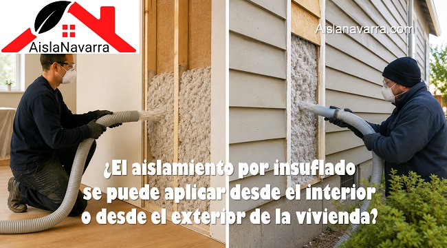 El aislamiento insuflado se puede aplicar desde el interior o desde el exterior de la vivienda